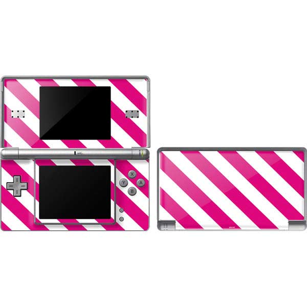 Pink and White Geometric Stripes Nintendo Skins