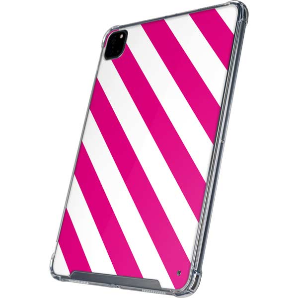 Pink and White Geometric Stripes iPad Cases