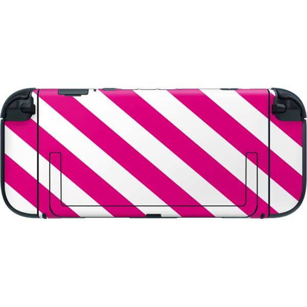 Pink and White Geometric Stripes Nintendo Switch 2 (2025) with Joy-Con Skin