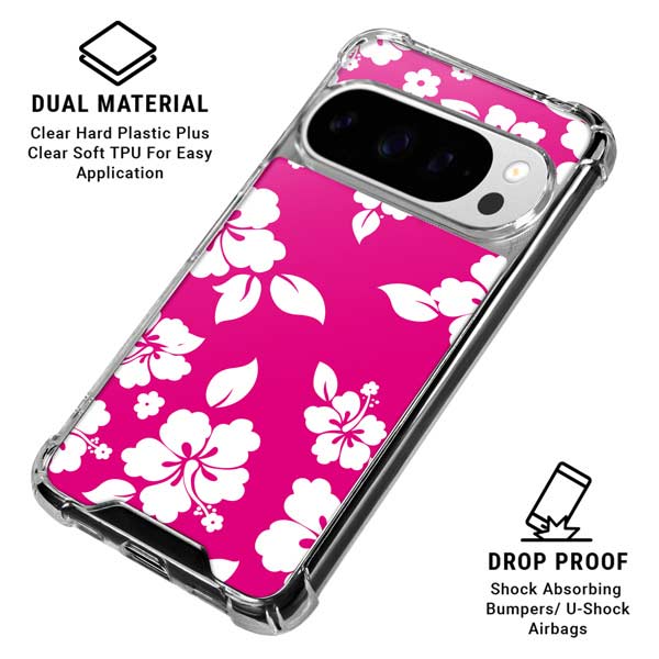 Pink and White Google Pixel 10 Pro XL Clear Case