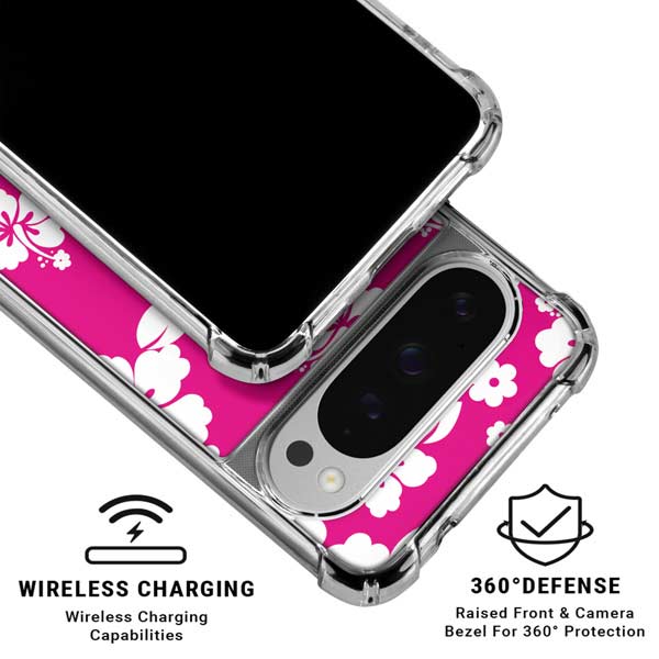 Pink and White Google Pixel 10 Pro XL Clear Case