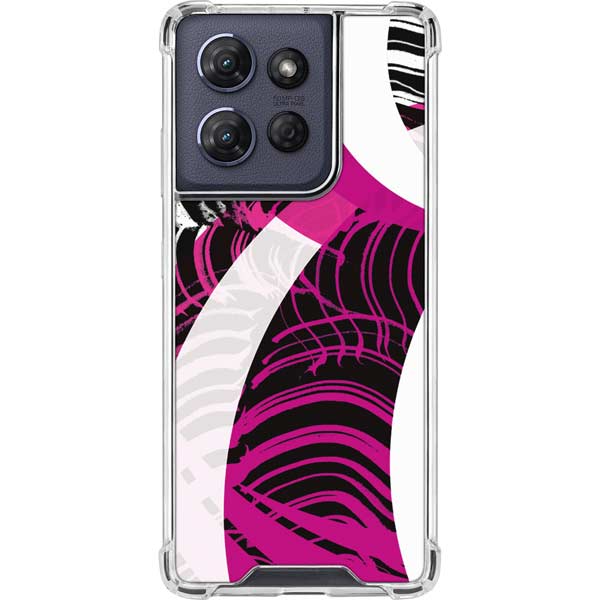 Pink and White Hipster Moto G Play 5G (2025) Clear Case