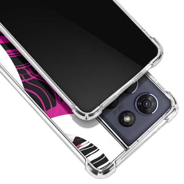 Pink and White Hipster Moto G Play 5G (2025) Clear Case