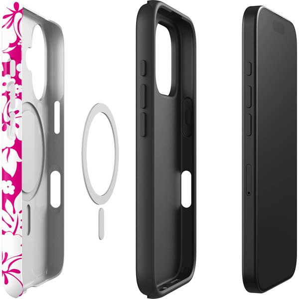 Pink and White iPhone 16 Magsafe Impact Case