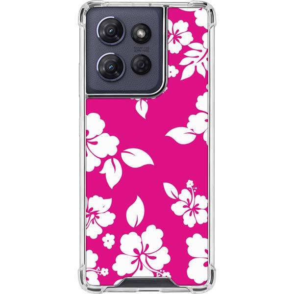 Pink and White Moto G Play 5G (2025) Clear Case