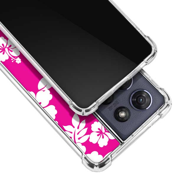 Pink and White Moto G Play 5G (2025) Clear Case