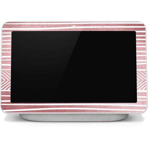 Pink and White Stripes Google Home Hub Skin