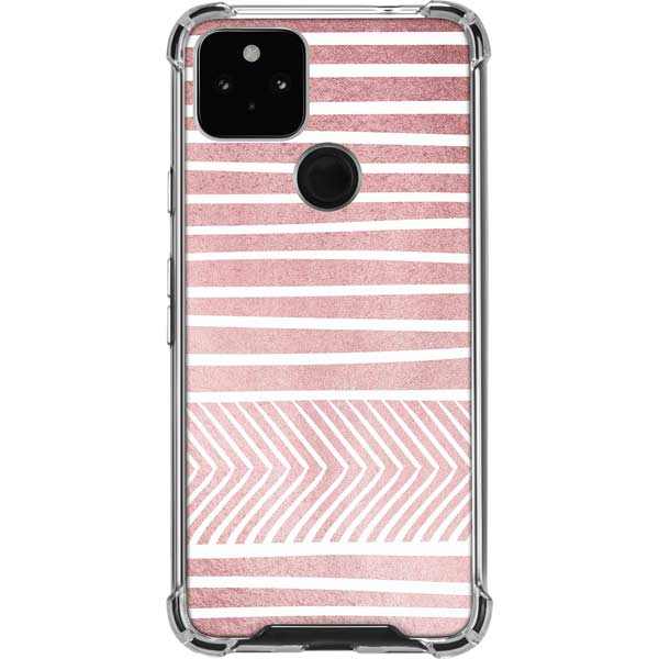 Pink and White Stripes Pixel Cases