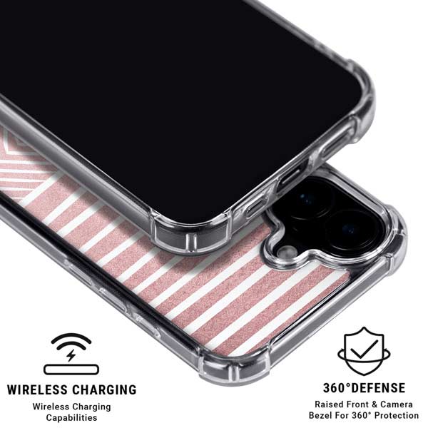 Pink and White Stripes iPhone 17 Clear Case