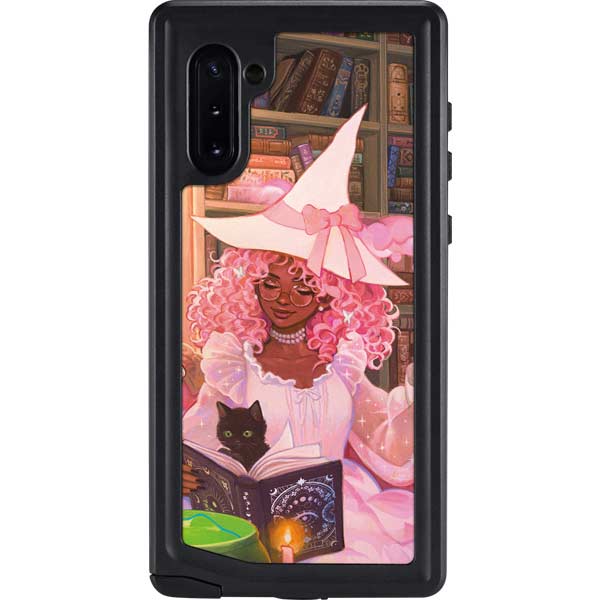 Pink Anime Witch Girls in Library with Cats by Ivy Dolamore Galaxy Cases