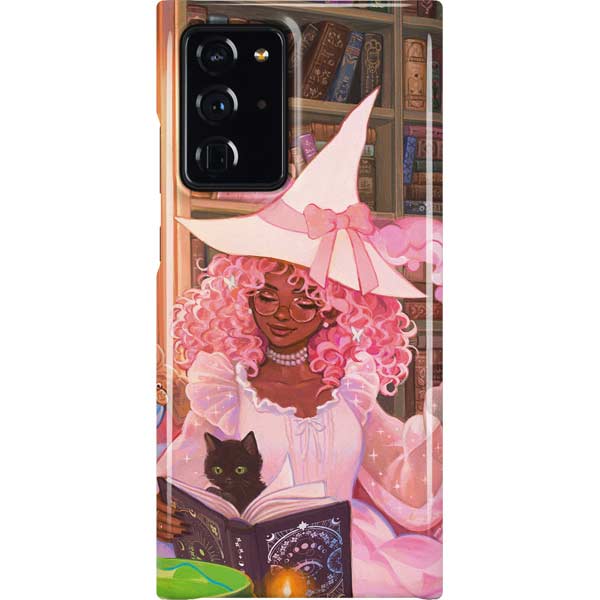 Pink Anime Witch Girls in Library with Cats by Ivy Dolamore Galaxy Cases