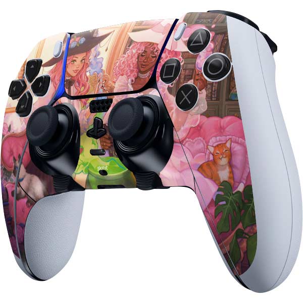 Pink Anime Witch Girls in Library with Cats PS5 DualSense Edge Pro ...