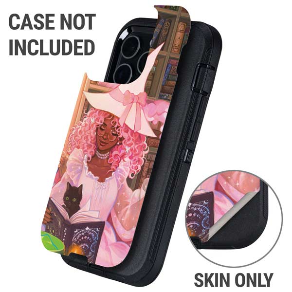 Pink Anime Witch Girls in Library with Cats by Ivy Dolamore Otterbox Defender iPhone Skin