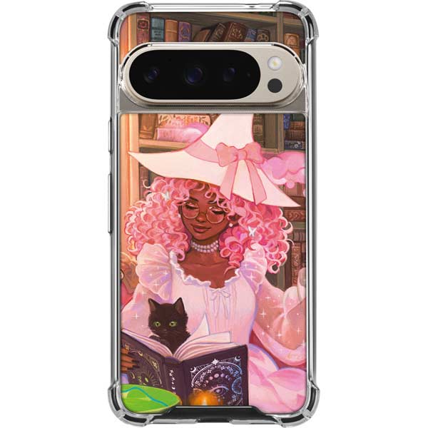 Pink Anime Witch Girls in Library with Cats Google Pixel 9 and 9 Pro ...