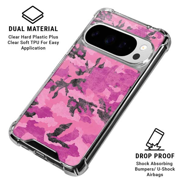 Pink Camouflage Google Pixel 10 Pro XL Clear Case
