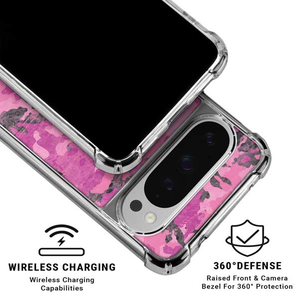 Pink Camouflage Google Pixel 10 Pro XL Clear Case