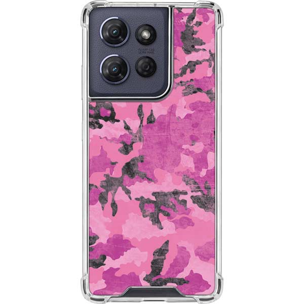 Pink Camouflage Moto G 5G (2025) Clear Case