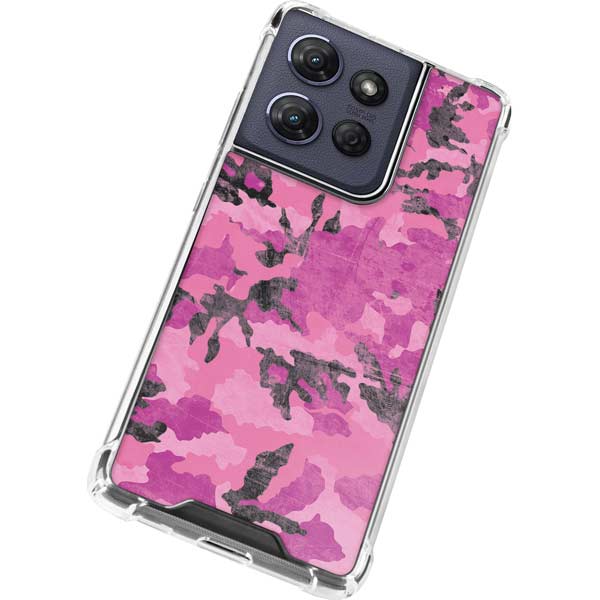 Pink Camouflage Moto G 5G (2025) Clear Case