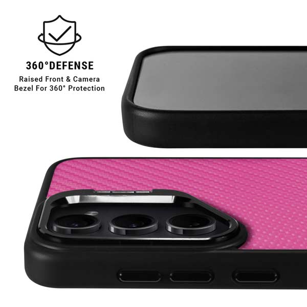 Pink Carbon Fiber Specialty Texture Material Galaxy S26 Plus Kickstand Case