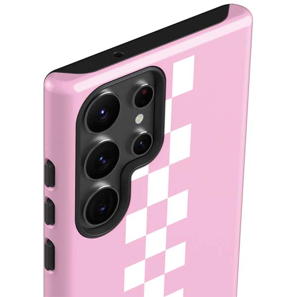 Pink Checkerboard Galaxy S23 Ultra Pro Case