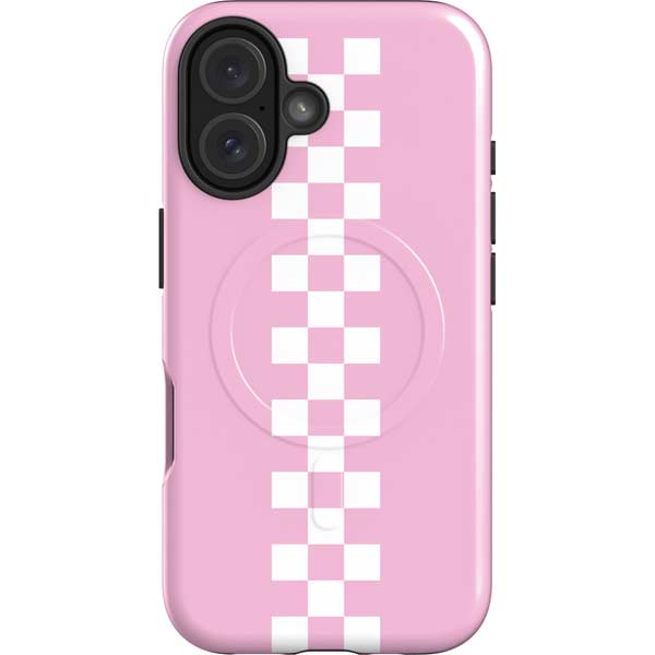 Pink Checkerboard iPhone 16 Magsafe Impact Case
