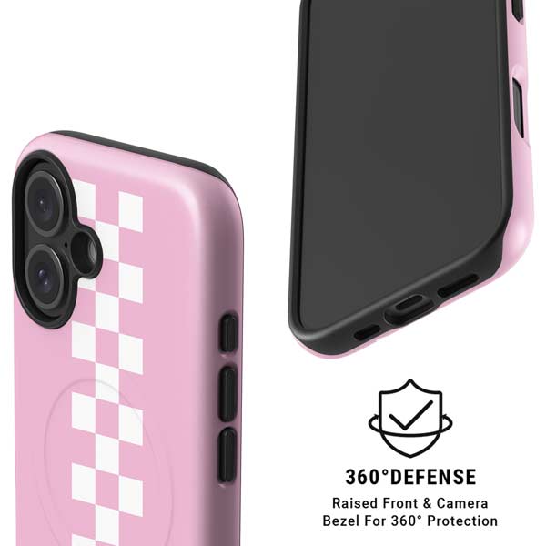 Pink Checkerboard iPhone 16 Plus Magsafe Impact Case