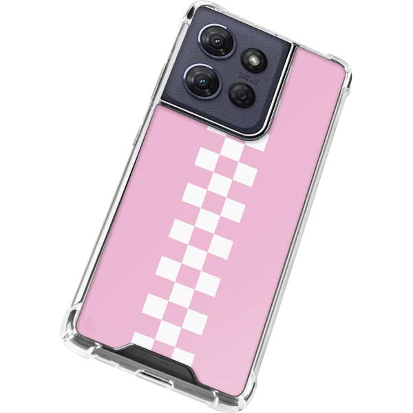 Pink Checkerboard Moto G Power 5G (2025) Clear Case