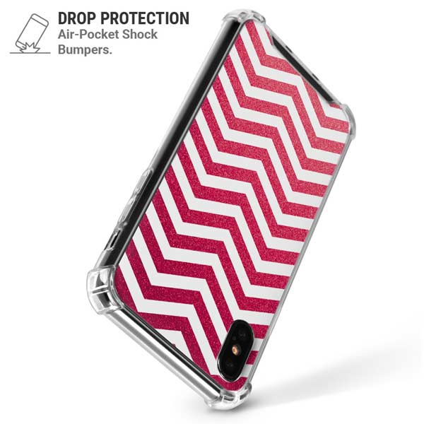 Pink Chevron iPhone X/XS Clear Case