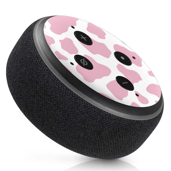 Pink Cow Print Amazon Echo Dot Skin