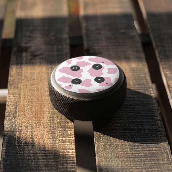 Pink Cow Print Amazon Echo Dot Skin
