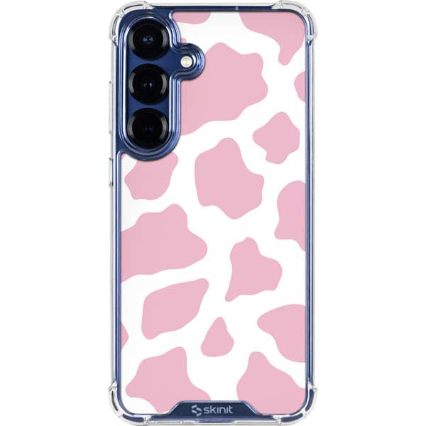Pink Cow Print Galaxy S25 Plus Clear Case
