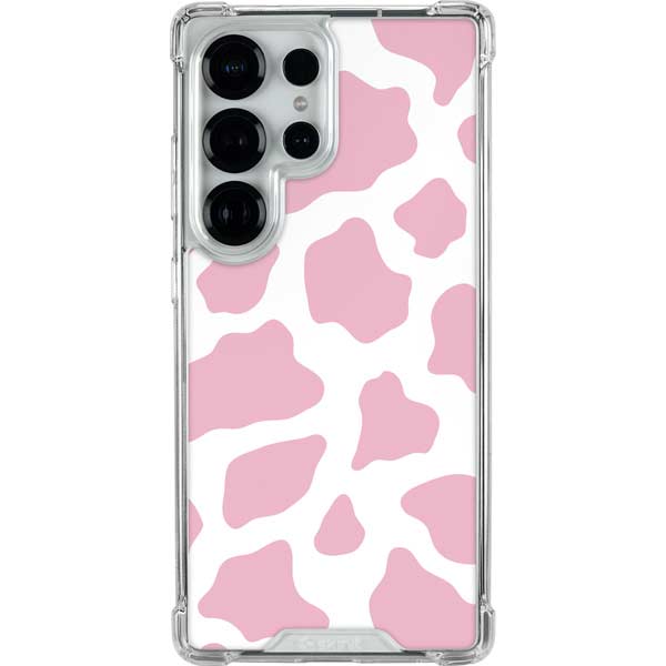 Pink Cow Print Galaxy S25 Ultra Clear Case