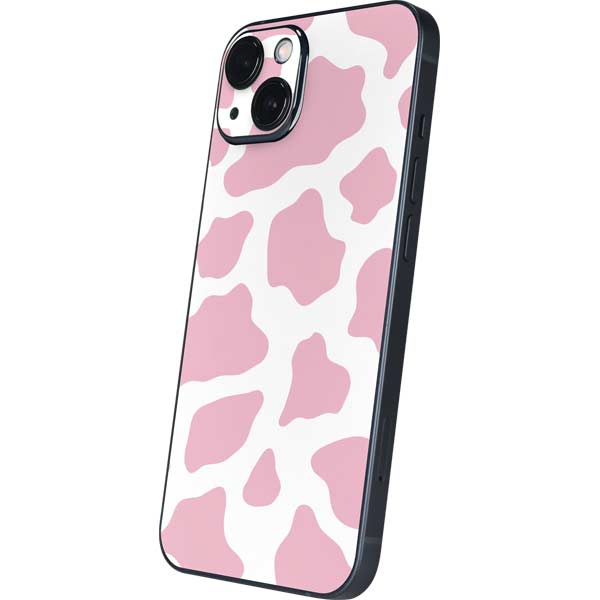 Pink Cow Print iPhone 15 Skin