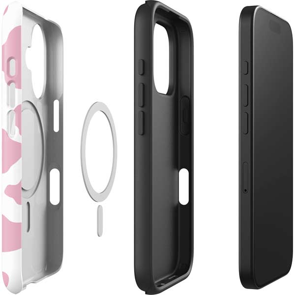 Pink Cow Print iPhone 16 Plus Magsafe Impact Case