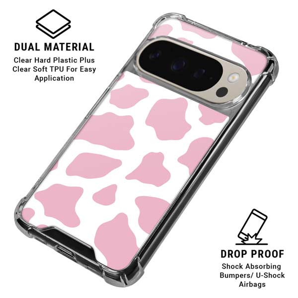 Pink Cow Print Pixel 9 Pro XL Clear Case