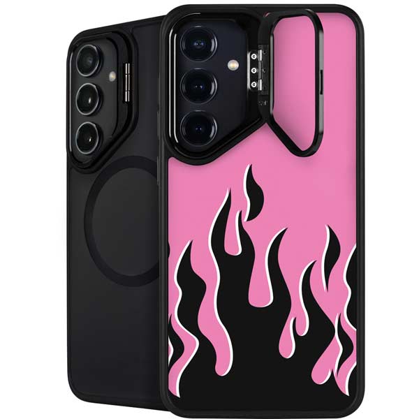Pink Flames Galaxy S26 Plus Kickstand Case