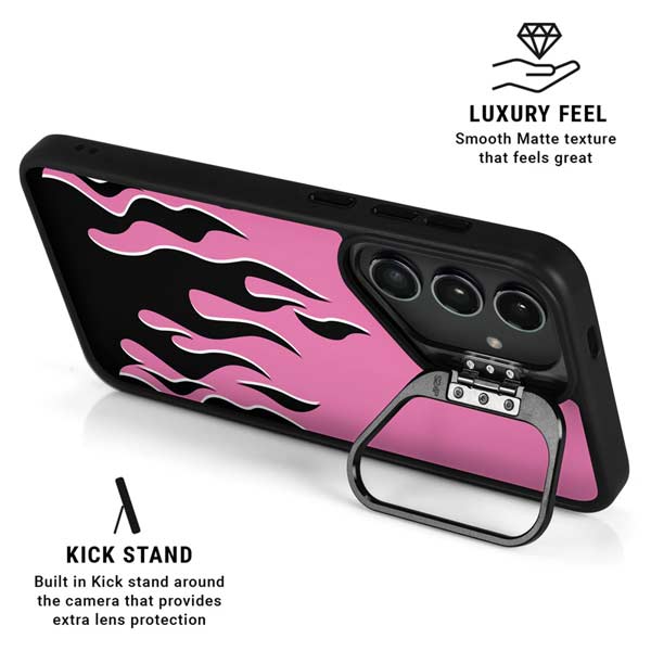 Pink Flames Galaxy S26 Plus Kickstand Case
