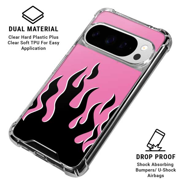 Pink Flames Google Pixel 10 Pro Clear Case