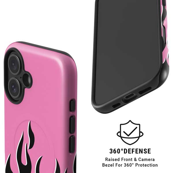 Pink Flames iPhone 16 Magsafe Impact Case