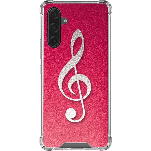 Pink Glitter Music Note Galaxy Cases