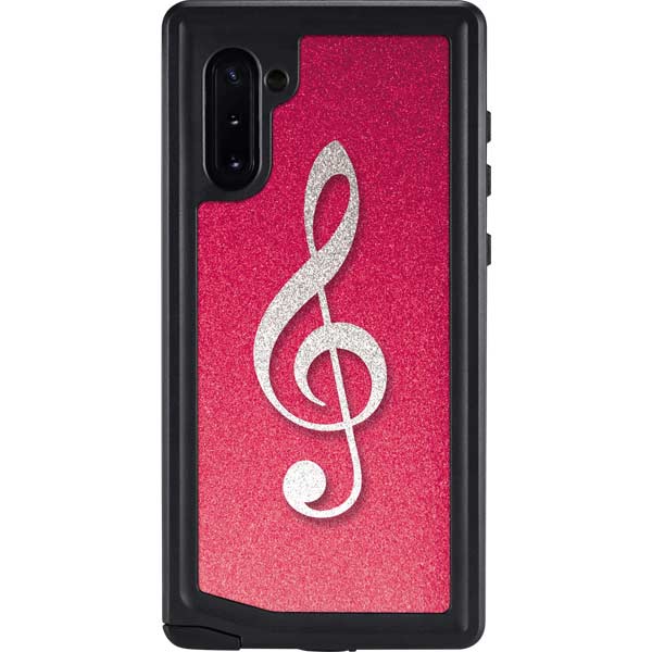 Pink Glitter Music Note Galaxy Cases