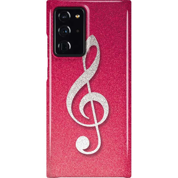 Pink Glitter Music Note Galaxy Cases