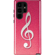 Pink Glitter Music Note Galaxy Cases