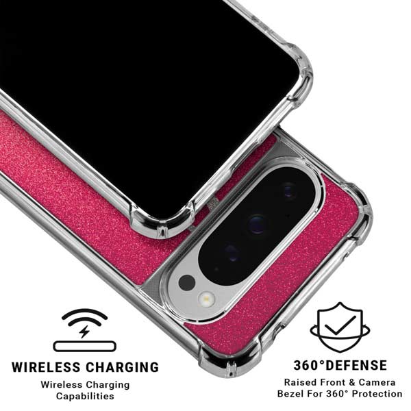 Pink Glitter Music Note Google Pixel 10 Pro XL Clear Case