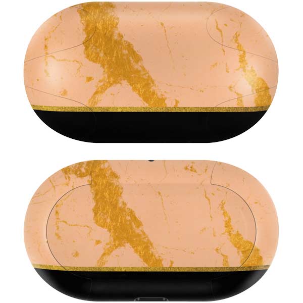 Pink Gold and Black Marble Galaxy Buds Skin