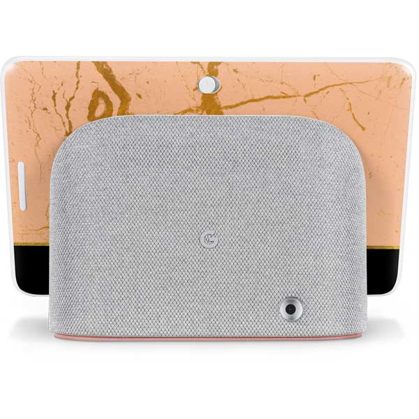 Pink Gold and Black Marble Google Home Hub Skin