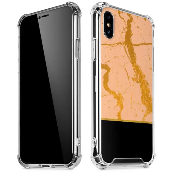 Pink Gold and Black Marble iPhone X/XS Clear Case