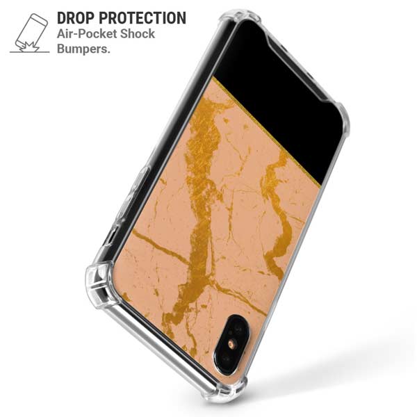 Pink Gold and Black Marble iPhone X/XS Clear Case