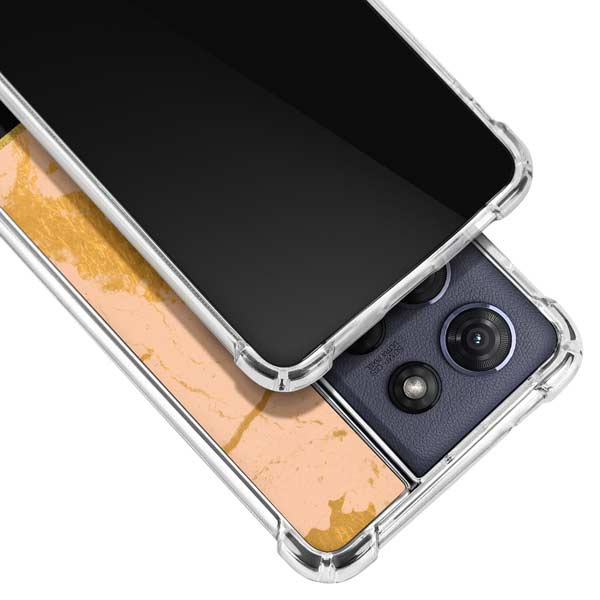 Pink Gold and Black Marble Moto G 5G (2025) Clear Case