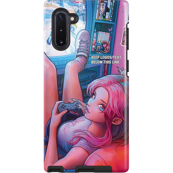 Pink Hair Anime Gamer Girl by Ivy Dolamore Galaxy Cases